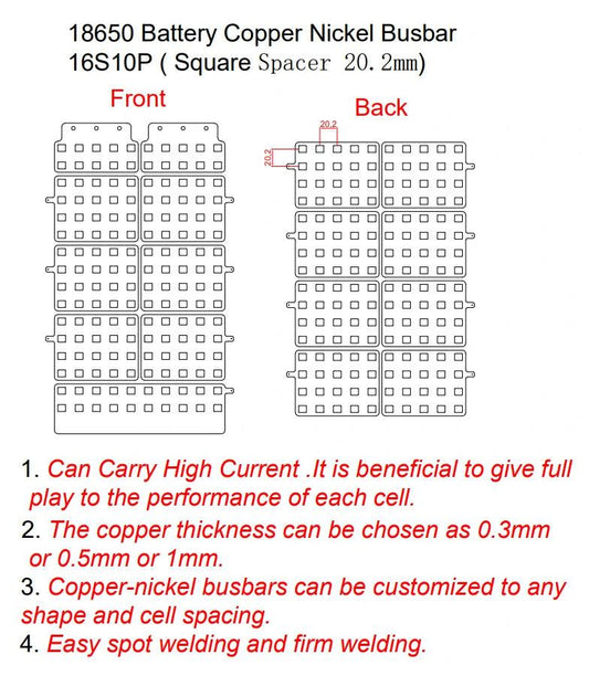 18650 customized Copper-Nickel Composite Busbar for E-bike battery connections